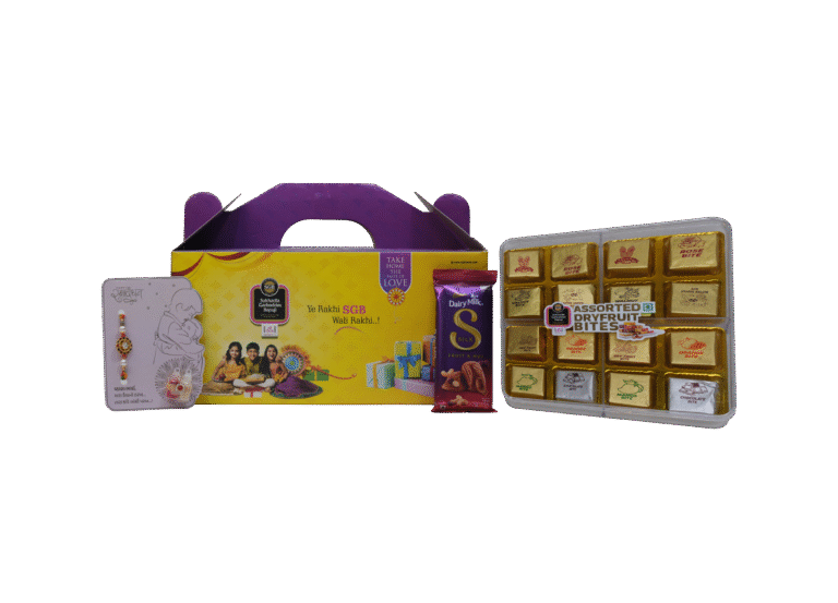 Dry Fruit Bites Rakhi Hamper – 16-Piece Acrylic Box with Chocolate & Rakhi Card - Image 4