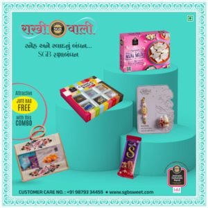 Luxury Rakhi Gift Hamper – Crunch Bites (9 pcs) & Kaju Katri (250g) with Chocolate & Rakhi Card